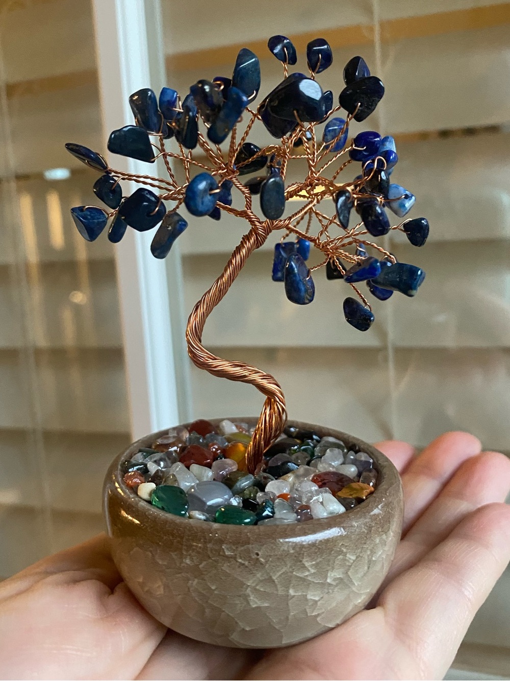💙 5” Lapis Lazuli Crystal Chip Tree — Wisdom, Truth & Inner Power 💙